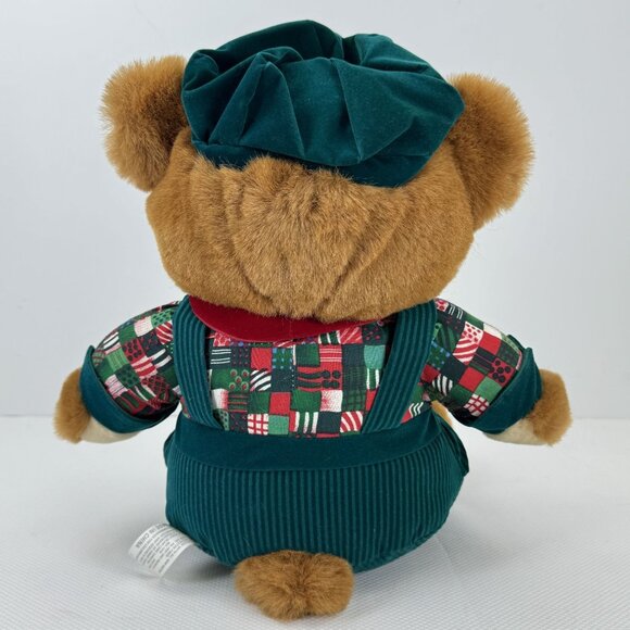 Vintage 1994 Kmart Teddy Bear Lane Christmas Bear Holiday Overalls Hat Bow 18" - Picture 5 of 13